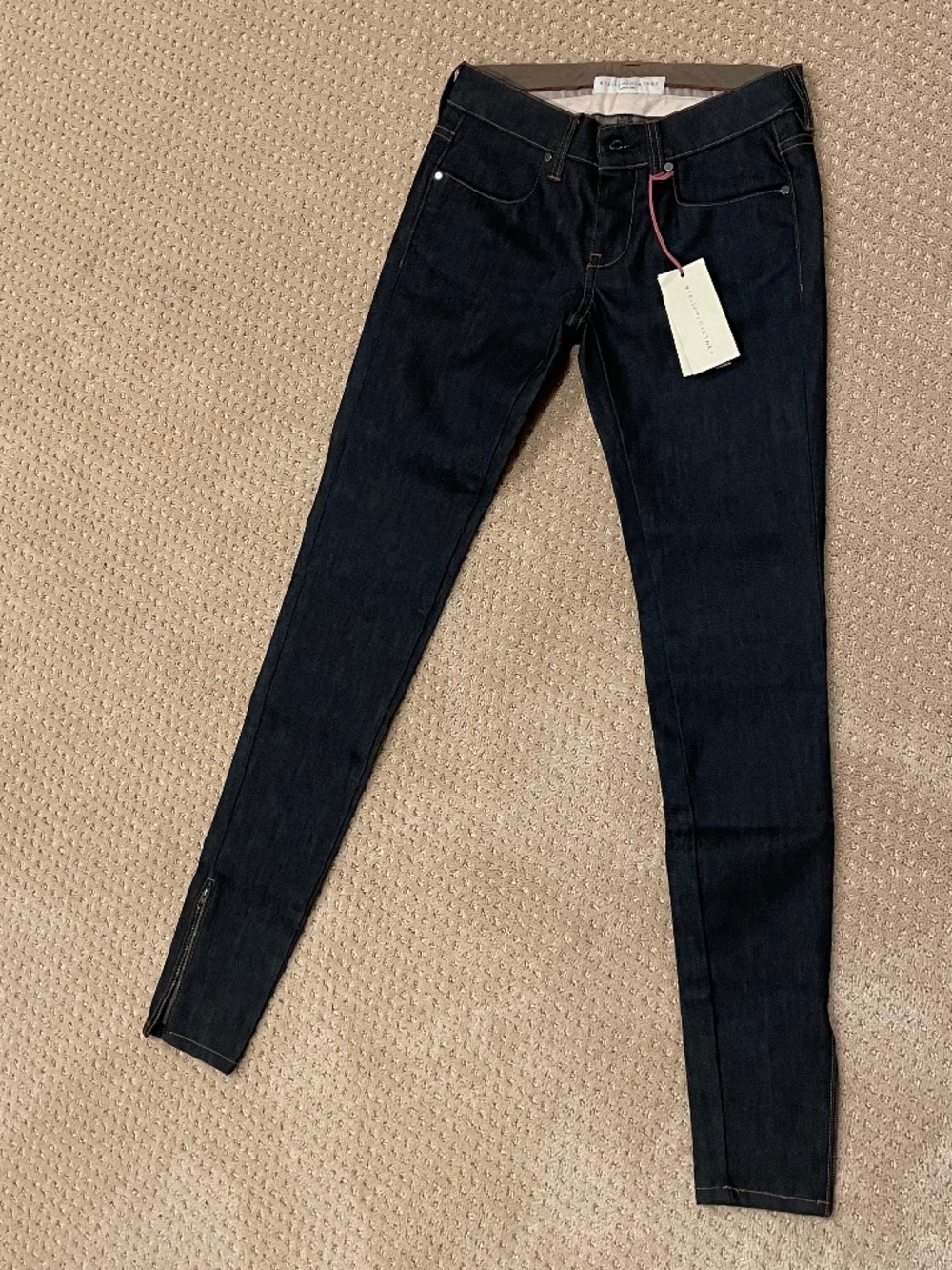 Stella McCartney Skinny Zip Long Dark Wash Denim Jeans - Size 26